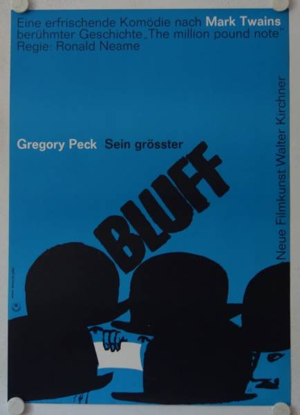 Sein grösster Bluff originales deutsches Filmplakat (R60s)